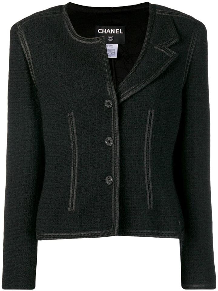 Chanel Vintage Single Lapel Fitted Jacket - Black