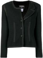Chanel Vintage Single Lapel Fitted Jacket - Black