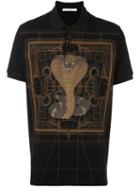 Givenchy Cobra Print Polo Shirt, Men's, Size: Xs, Black, Cotton