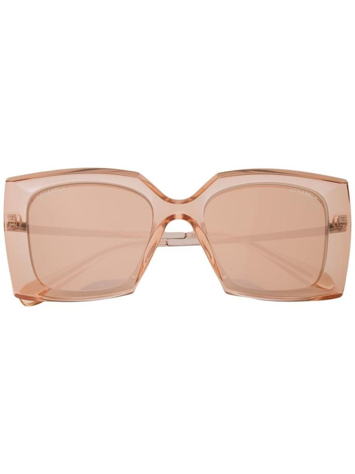 Chanel Eyewear Oversized Square Frame Sunglasses - Pink