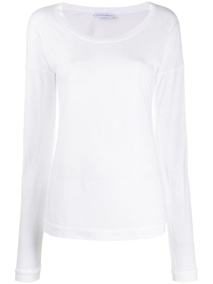 Fine Edge Fine Knit Top - White