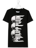 Philipp Plein Junior Teen Triple Skull T-shirt - Black