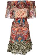 Roberto Cavalli - Patterned Bardot Dress - Women - Silk - 40, Silk