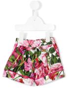 Dolce & Gabbana Kids - Floral Print Shorts - Kids - Cotton - 12 Mth, Pink/purple