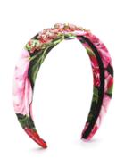 Dolce & Gabbana Kids Rose Print Headband, Girl's, Pink/purple
