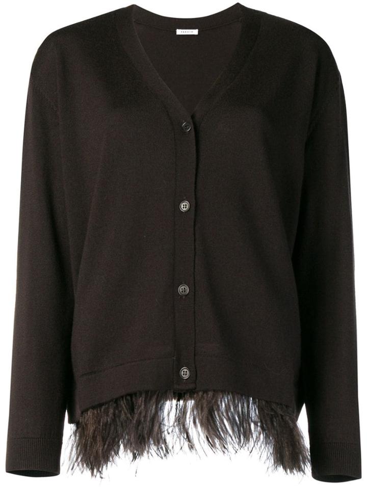 P.a.r.o.s.h. Ostrich Feather Cardigan - Brown