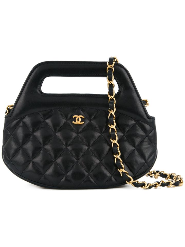 Chanel Vintage Round Handle 2way Tote - Blue