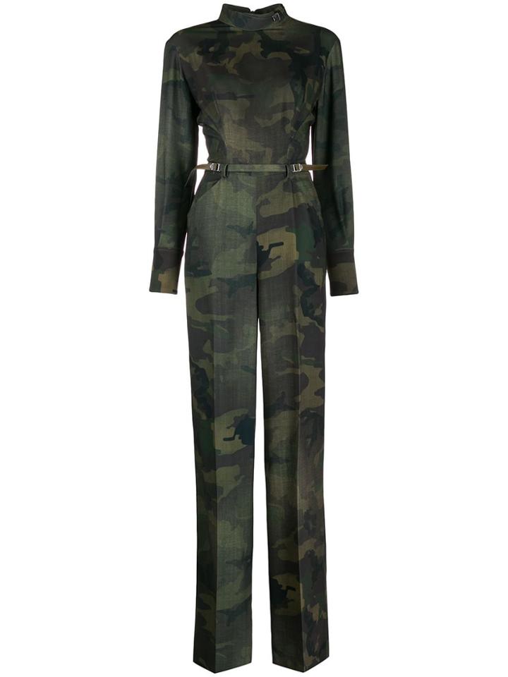 Ermanno Scervino Camouflage Belted Jumpsuit - Green