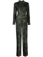 Ermanno Scervino Camouflage Belted Jumpsuit - Green