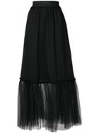 Gina Tulle Hem Maxi Skirt - Black