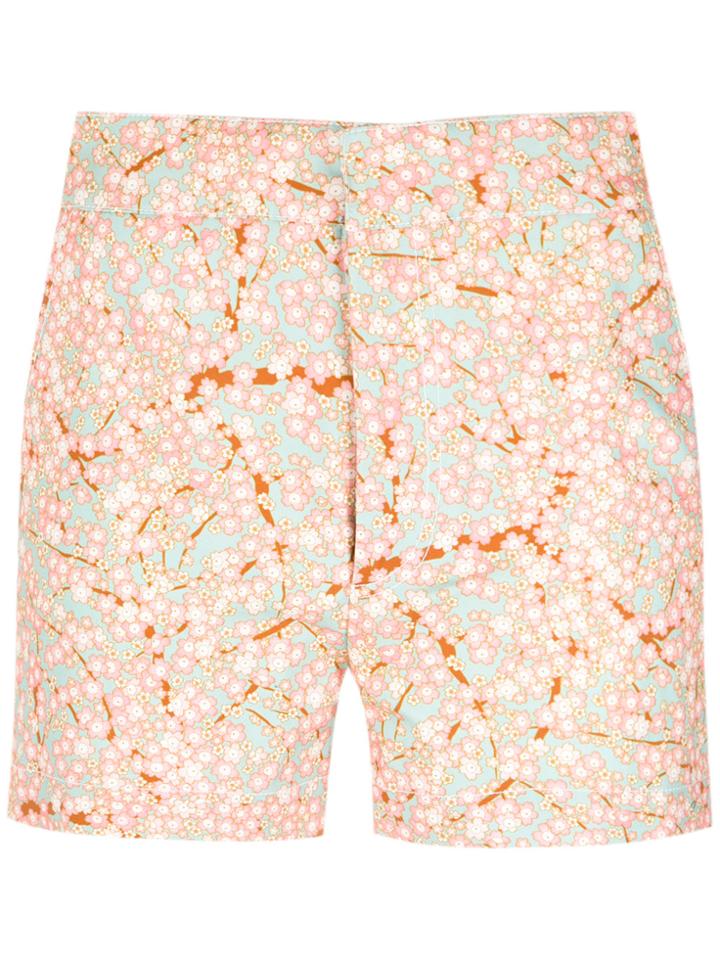 Reinaldo Lourenço Floral Print Shorts - Yellow & Orange