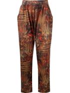 Lygia & Nanny Printed Trousers, Women's, Size: 44, Brown, Polyester/spandex/elastane