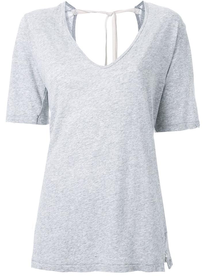 Bassike V-neck Tie Back T-shirt