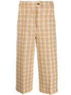 Msgm Knitted-style Checked Trousers - Neutrals