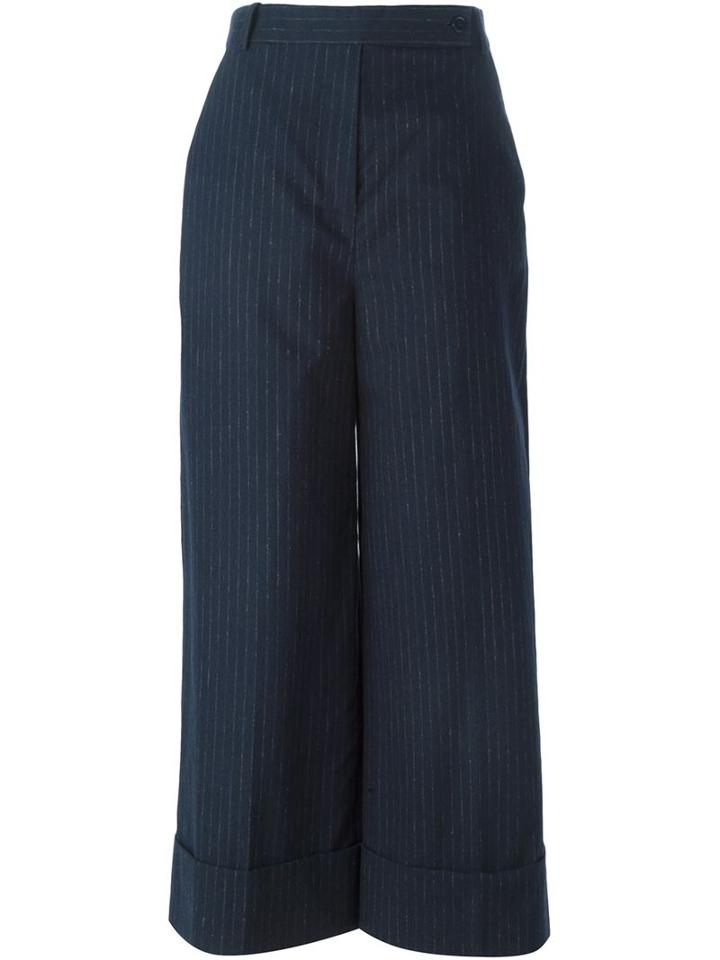 Carven Cropped Trousers, Women's, Size: 40, Blue, Cotton/polyester/acetate/virgin Wool