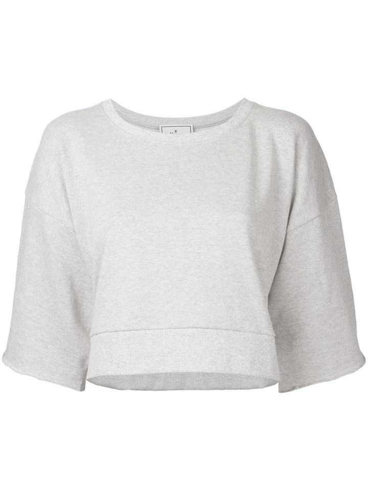 Maison Mihara Yasuhiro Half Sleeve Cropped Sweatshirt - Grey