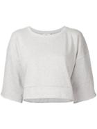 Maison Mihara Yasuhiro Half Sleeve Cropped Sweatshirt - Grey