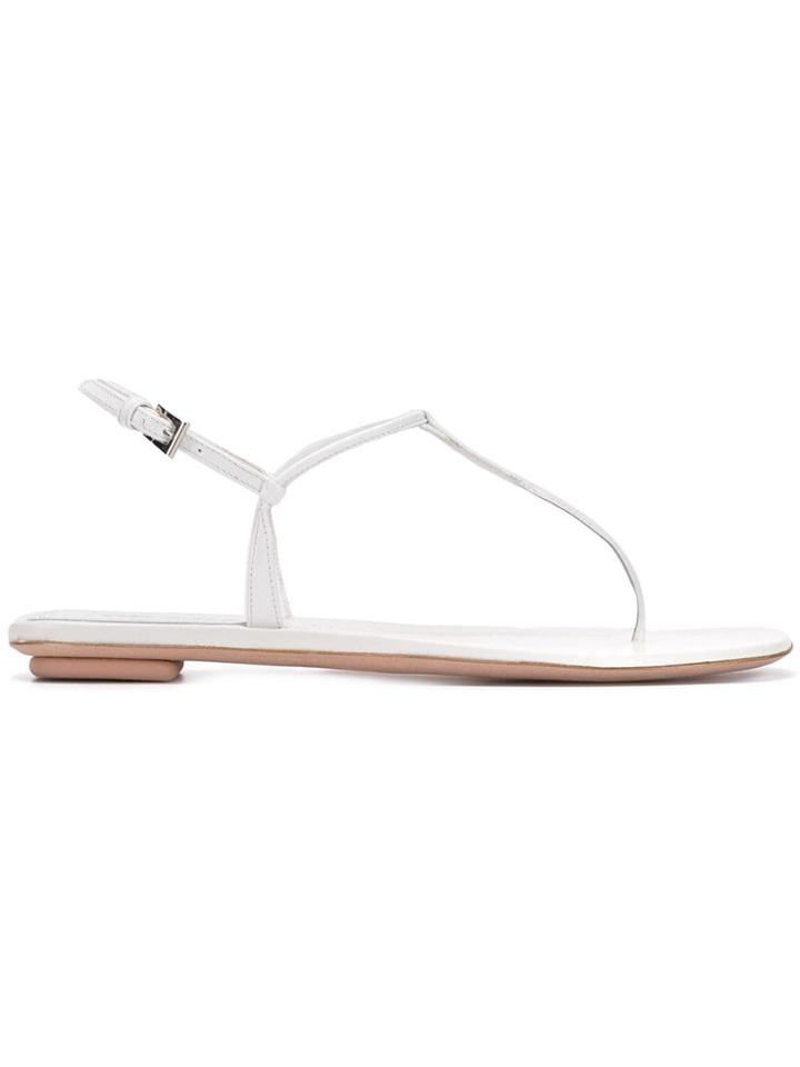 Prada Patent T-bar Sandals - White