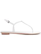 Prada Patent T-bar Sandals - White