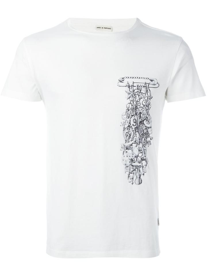 Marc Jacobs Safety Pin Charm Print T-shirt, Men's, Size: Xxl, White, Cotton