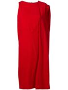 Chalayan Draped Shoulder Dress - Red