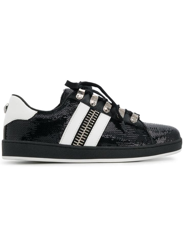 Balmain Sequin Low Top Trainers - Black