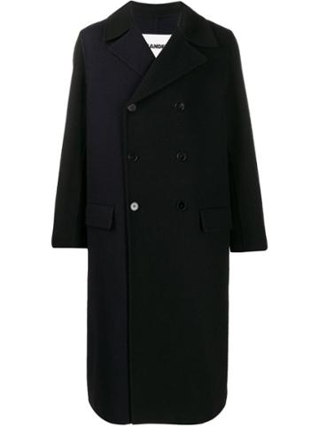 Jil Sander Double-breasted Long Coat - Black