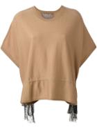 Red Valentino Bat-wing Knitted Top, Women's, Size: Large, Nude/neutrals, Silk/polyamide/cashmere