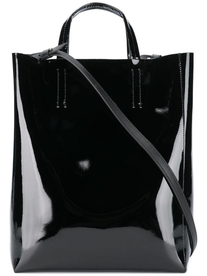 Acne Studios Baker Patent Medium Shopper - Black