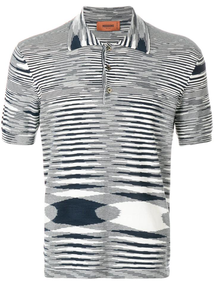 Missoni Patterned Polo Shirt - Blue