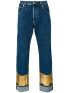 Loewe Metallic Detail Jeans, Men's, Size: 50, Blue, Cotton