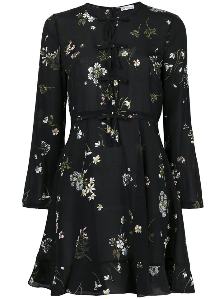 Red Valentino Long-sleeved Mini Dress - Black