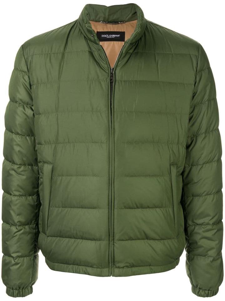 Dolce & Gabbana High Collar Padded Jacket - Green