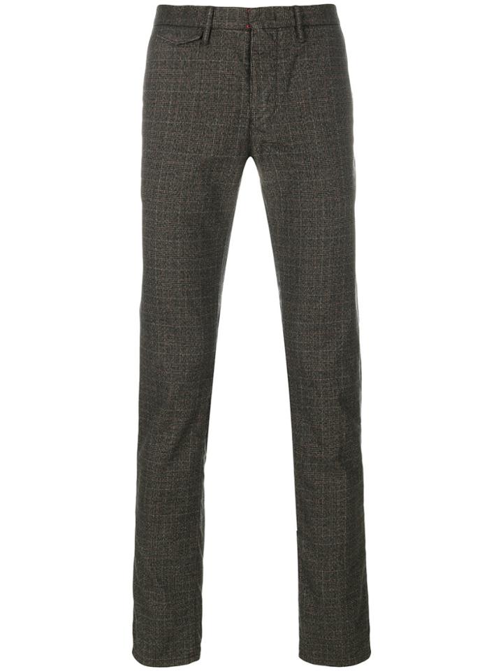 Incotex Slim-fit Checked Trousers - Brown