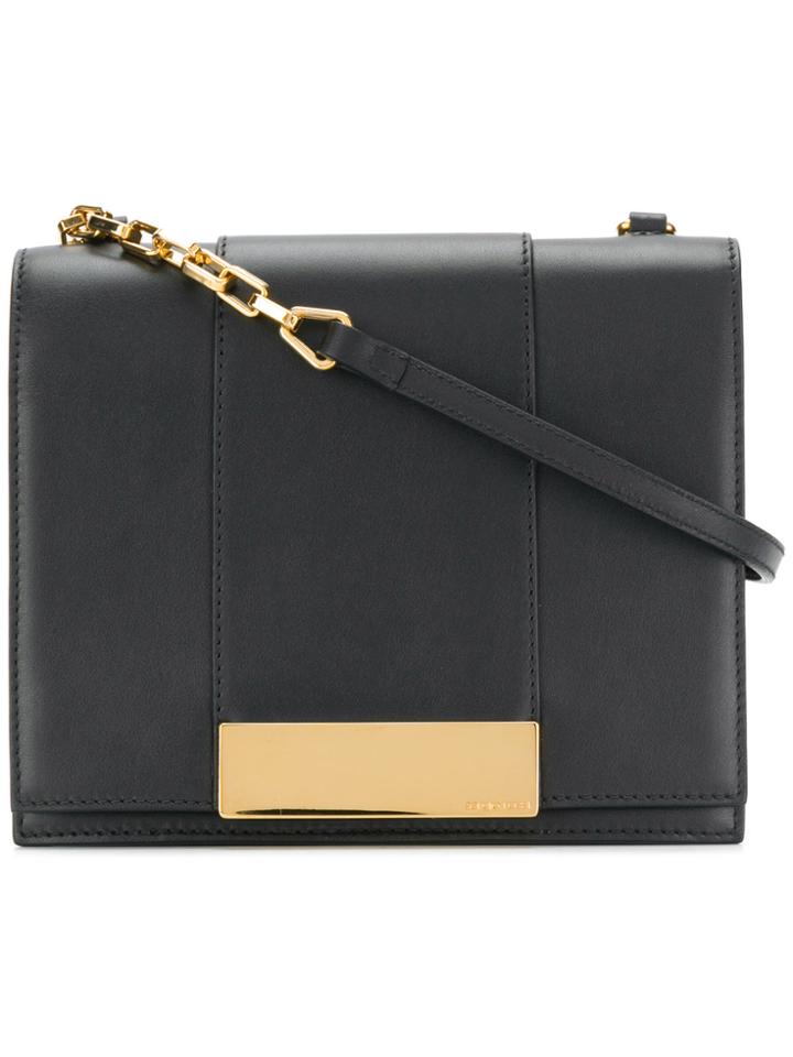Sergio Rossi Logo Plague Shoulder Bag - Black
