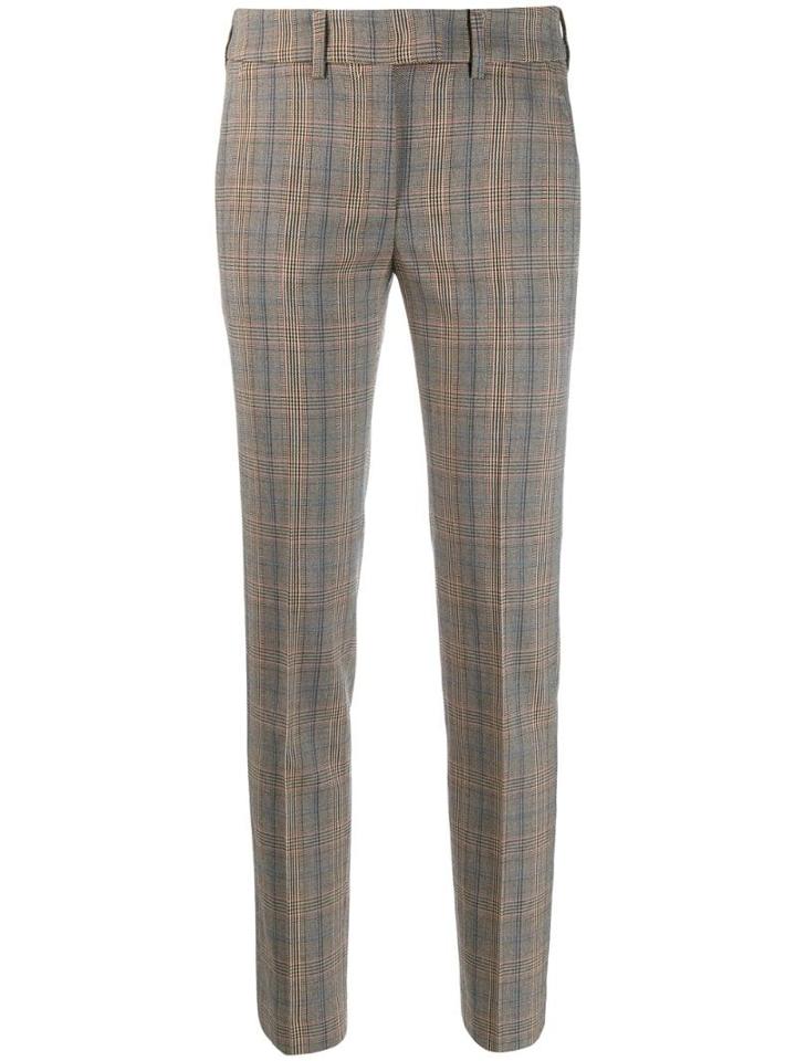 Incotex Plaid Slim Fit Trousers - Neutrals
