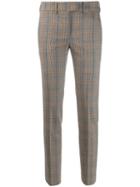 Incotex Plaid Slim Fit Trousers - Neutrals