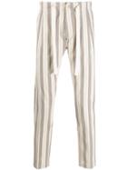 Entre Amis Striped Tapered Trousers - Neutrals