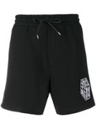 Mcq Alexander Mcqueen Embroidered Logo Patch Shorts - Black