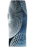 Pleats Please By Issey Miyake - Pleated Printed Skirt - Women - Polyester - 2, Blue, Polyester
