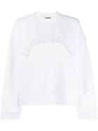 Emporio Armani Logo Embroidered Sweatshirt - White