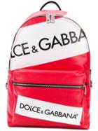 Dolce & Gabbana Logo Panelled Backpack - Red