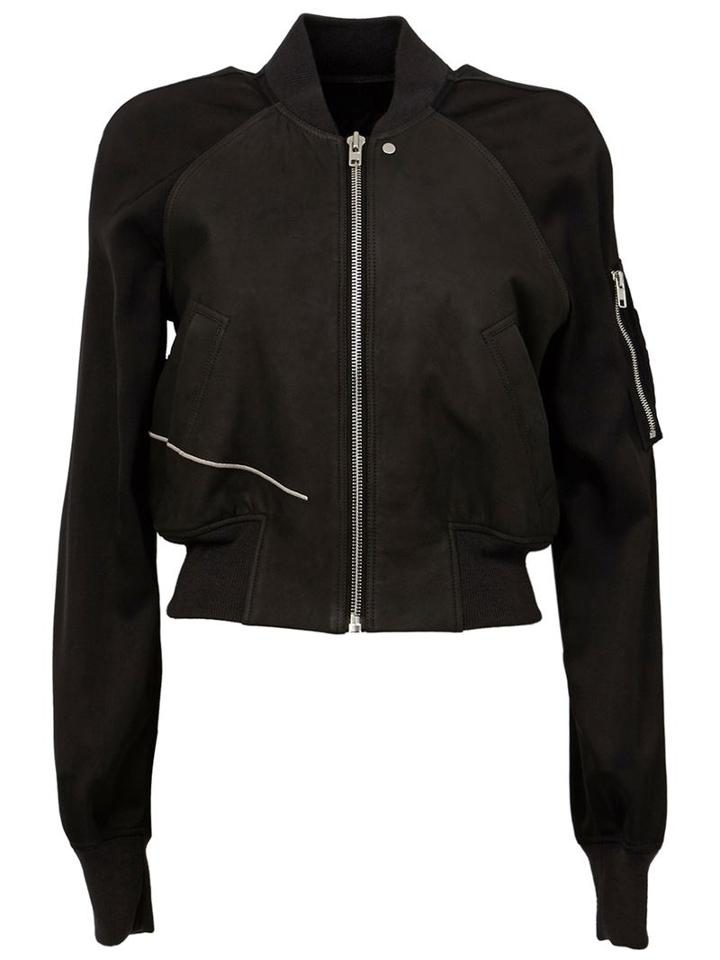 Rick Owens Lambskin Panel Bomber Jacket