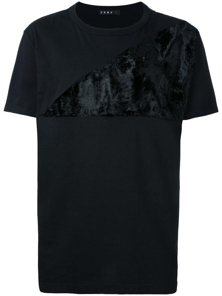 Roar Textured Panel T-shirt, Men's, Size: Iii, Black, Cotton