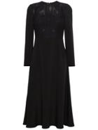 Valentino Lace Panel Long Sleeve Dress - Black