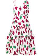 P.a.r.o.s.h. Flared Cactus Print Dress - White