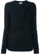 Arthur Arbesser Draped Detailing Pullover, Women's, Size: 38, Blue, Polyamide/viscose