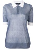 Fay Sheer Polo Shirt - Blue
