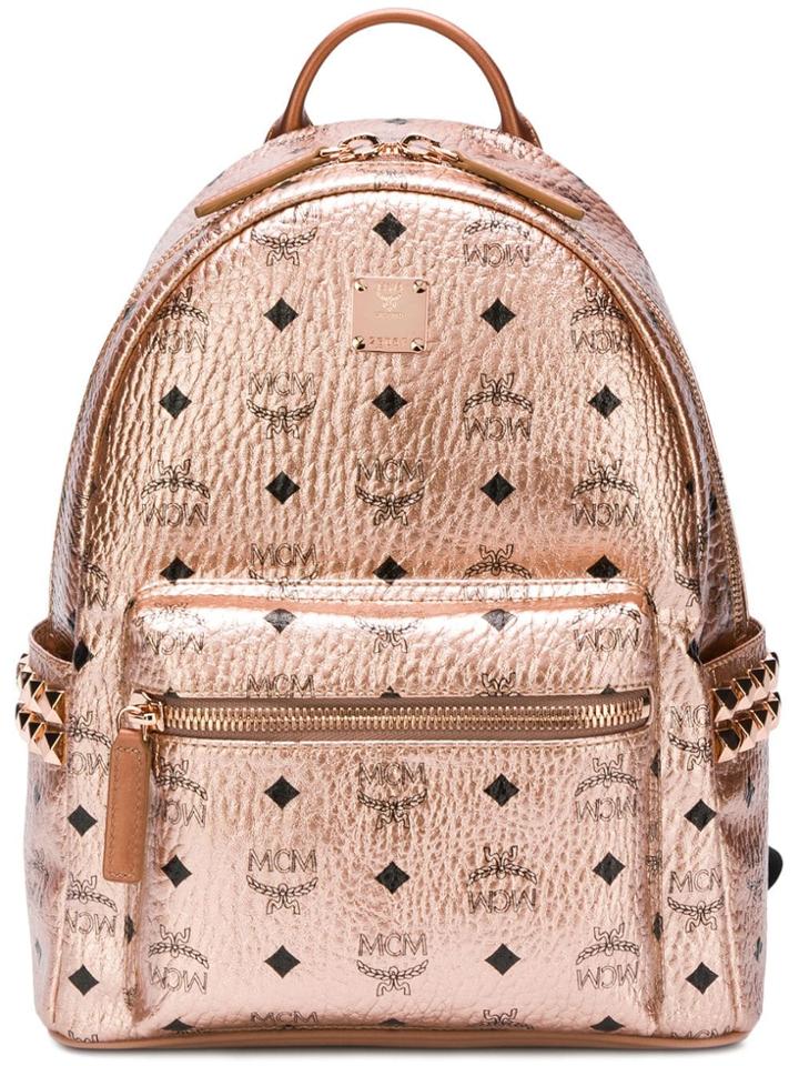 Mcm Logo Print Backpack - Metallic
