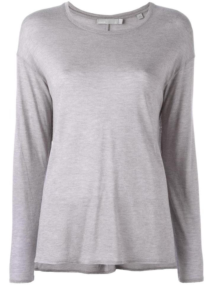 Vince Round Neck Sweater, Women's, Size: Medium, Grey, Modal/polyamide/angora